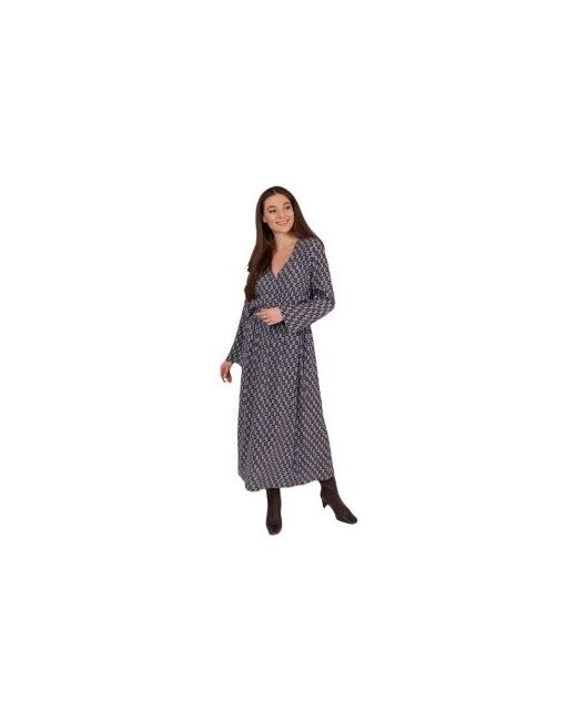 Эмка Шикарное приталенное платье-миди с запахом и V-образным вырезом из идеального состава100 вискоза