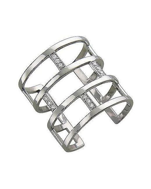 Эстет Широкое безразмерное кольцо из серебра с фианитами