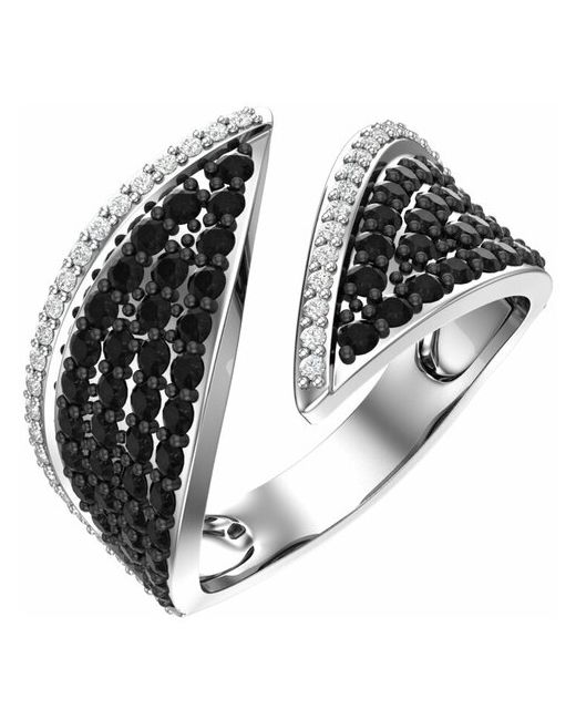 Pokrovsky Серебряное кольцо с чёрными и бесцветными фианитами 1101190-00215 17