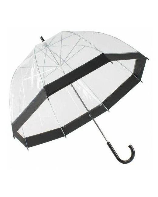 Без бренда Зонт автоматический Прозрачный с черным кантом защитой от ветра дождя светоотражающий