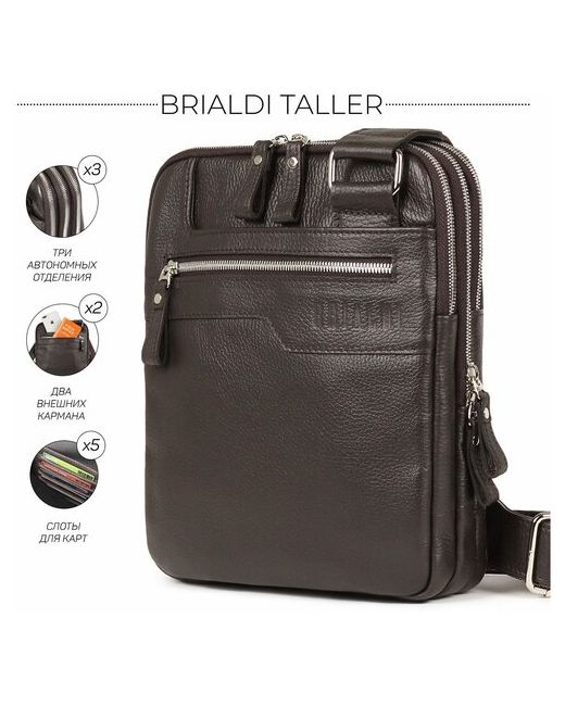Brialdi Вертикальная сумка через плечо Taller Таллер relief brown