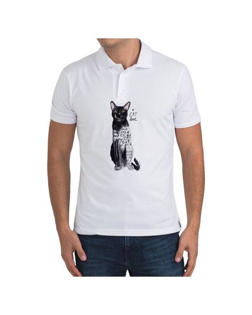 CoolPodarok Рубашка поло Модный принт. Cat love