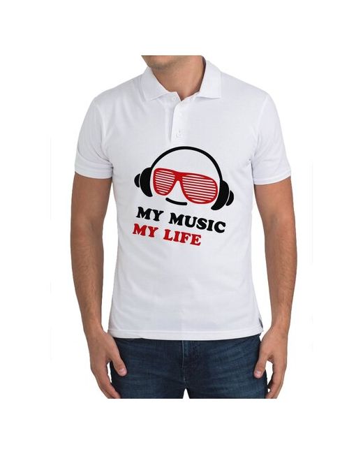 CoolPodarok Рубашка поло My music life Моя музыка моя жизнь