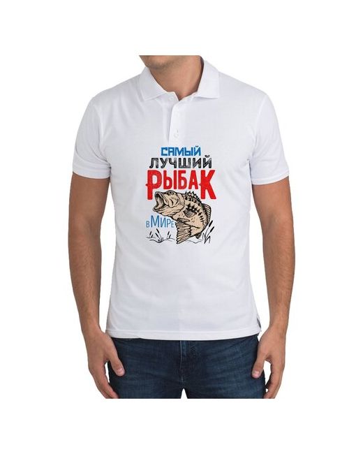 CoolPodarok Рубашка поло Самый лучший рыбак в мире