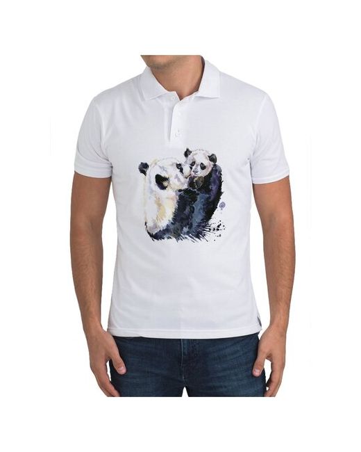 CoolPodarok Рубашка поло Животные. Панда с малышом.