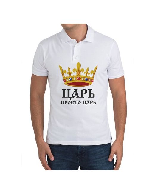 CoolPodarok Рубашка поло Царь просто царь желтая корона