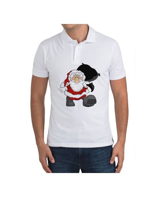 CoolPodarok Рубашка поло Дед Мороз с мешком. Новый год