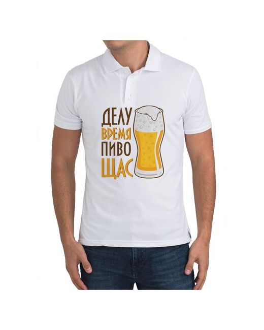 CoolPodarok Рубашка поло делу время пиво Щас