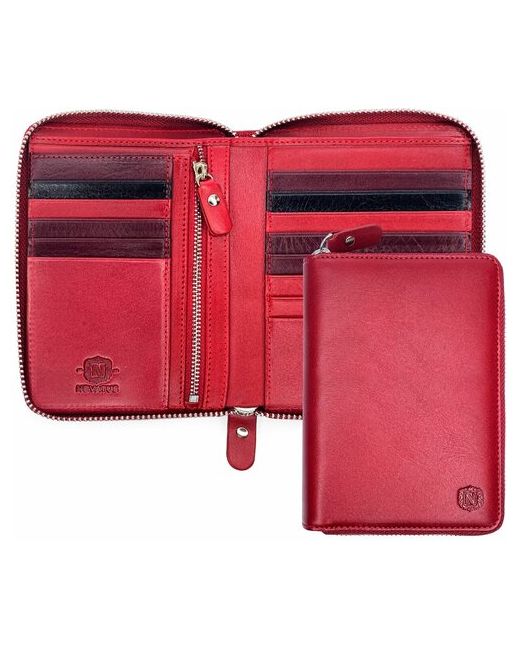 Nevatus Кожаный кошелек для паспорта и документов на молнии серии Gustave 013-126-red