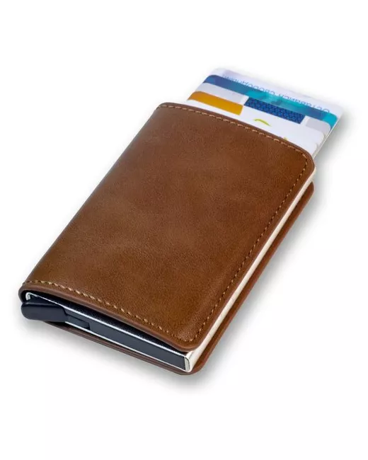 ELF Leather Кардхолдер портмоне с RFID и NFC защитой веерным механизмом выдвижения кредитных карт.