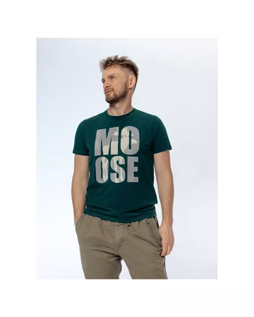 Nashlosь Темно-зеленая футболка зеленая с надписью MOOSE L