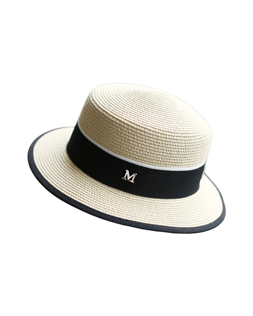 Vlasov Пляжная шляпа Канотье летняя соломенная шляпка с узкими полями головной убор модный на лето 2022