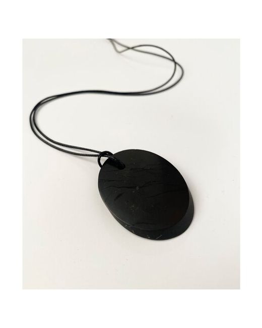 Shungite Jewelry Кулон шунгит срез овальный большой Подвеска на шею Оберег из натуральных камней Амулет 55