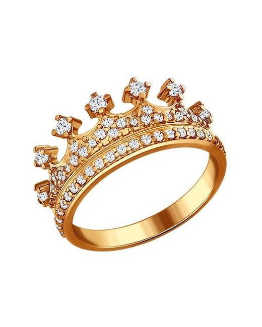 Sokolov Серебряное позолоченное кольцо в форме короны 93010368 размер 17