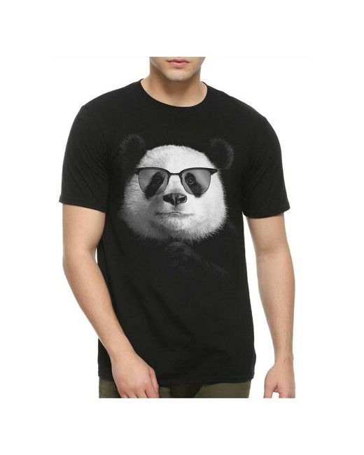 Dream Shirts Футболка Dreamshirts Studio Панда в очках Медведь с медведем Черная 2XL