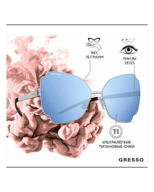 Gresso Титановые солнцезащитные очки Vivian кошачий глаз