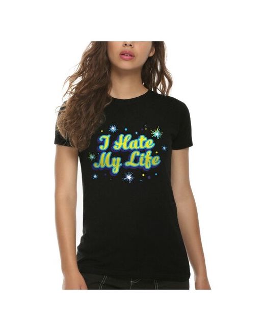 Dream Shirts Футболка с надписью I Hate My Life Черная XS