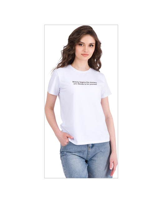 Sharlize Женская футболка арт. 19-0679 размер 60 Кулирка Шарлиз с принтом округлый вырез рукав короткий