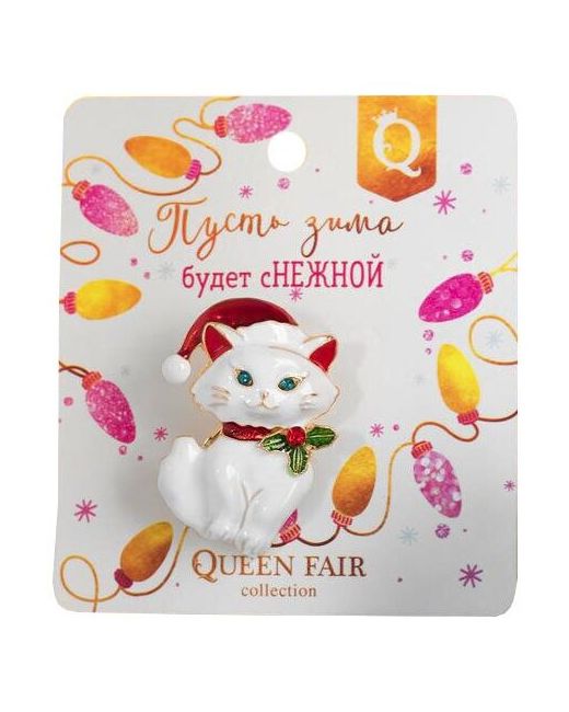 Queen Fair Брошь новогодняяКотёнок красно в золоте 4965469 .