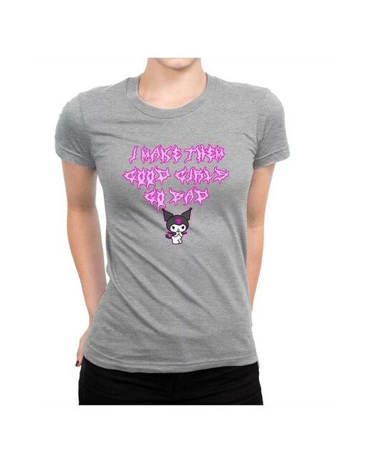 Dream Shirts Футболка DreamShirts Hello Kitty Kuromi Хелло Китти Куроми Хеллоу Черная XS