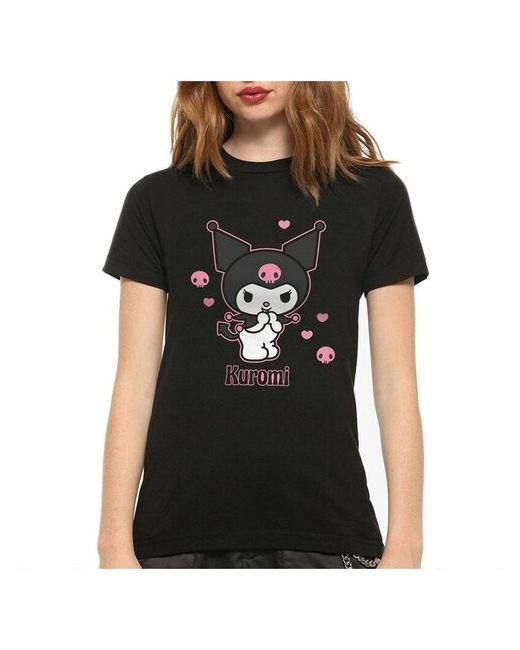 Dream Shirts Футболка DreamShirts Hello Kitty Kuromi Хелло Китти Куроми Хеллоу Черная S