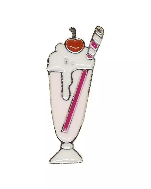 Otokodesign Значок металлический Мороженое с вишенкой Клипса Бижутерный сплав Разноцветный 53197