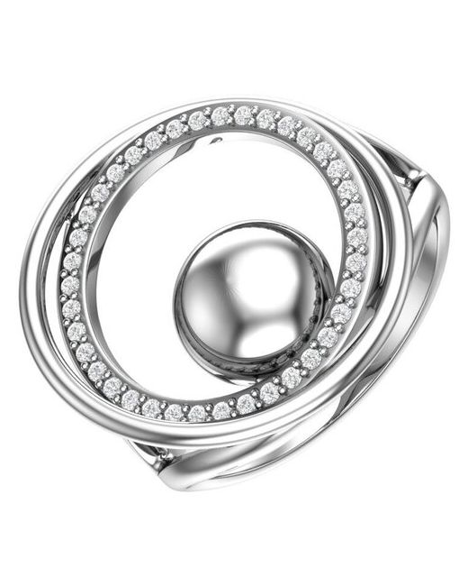 Pokrovsky Серебряное кольцо Орбита с бесцветными фианитами 1101166-00775 18