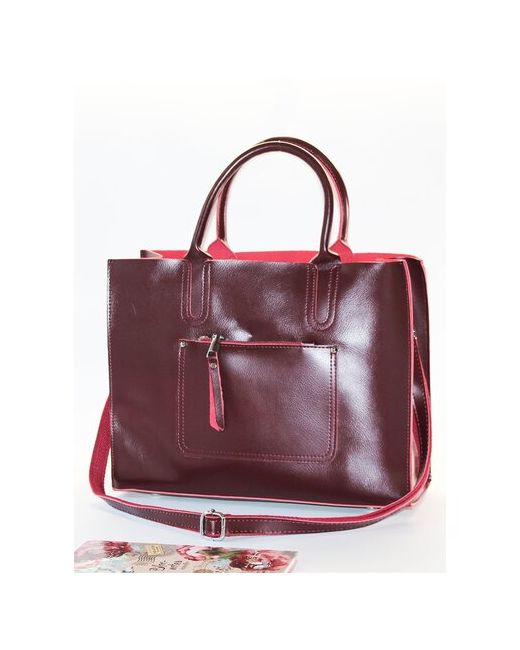 Finsa сумка-шоппер MACON из натуральной кожи бордового цвета