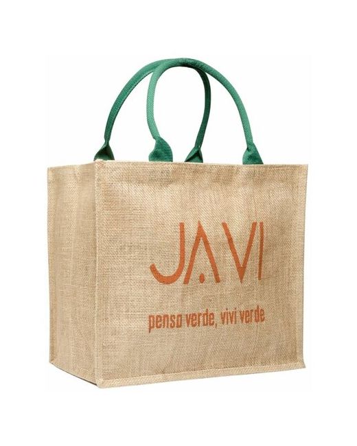 Javi сумка-шоппер Bei Gr зеленые ручки