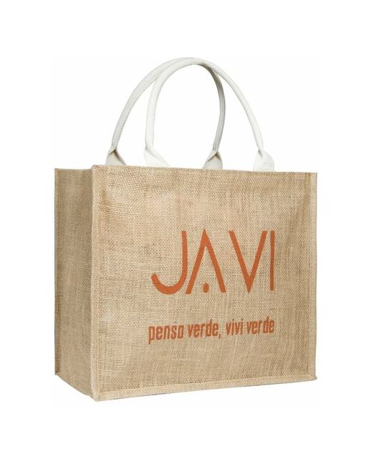 Javi сумка-шоппер Bei W белые ручки