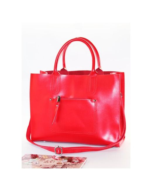Finsa сумка-шоппер MACON из натуральной кожи красного цвета