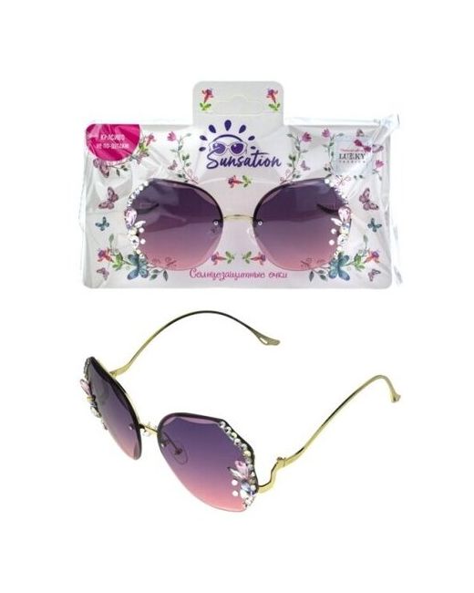 Lukky Солнцезащитные очки со стразами фиолетово-