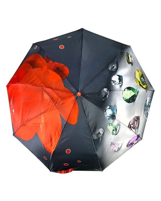 Meddo зонт полуавтомат с оранжевым цветком сатин