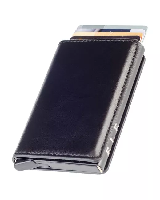 ELF Leather Картхолдер визитница для кредитных карт. Кредитница портмоне с RFID защитой. Металлический футляр кредиток в обложке из эко кожи.