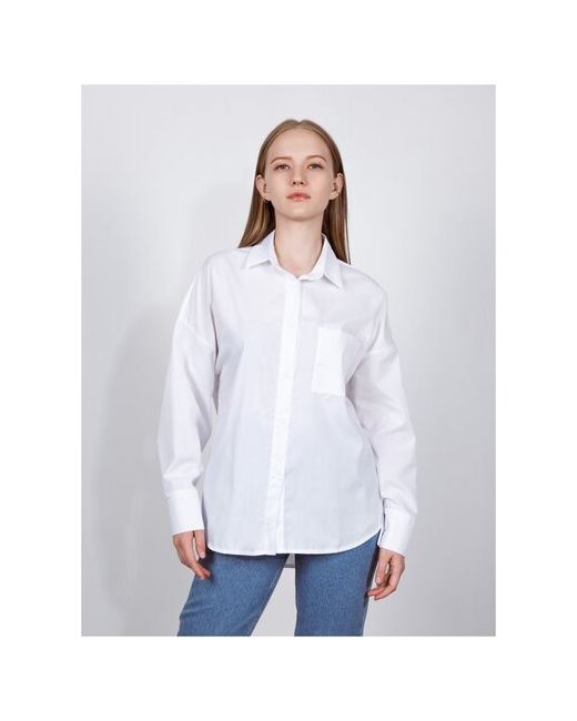 Fm Рубашка блузка с приспущенными плечами. Свободный силуэт Оversize размер 42-46 s-m. На каждый день офисный стиль.