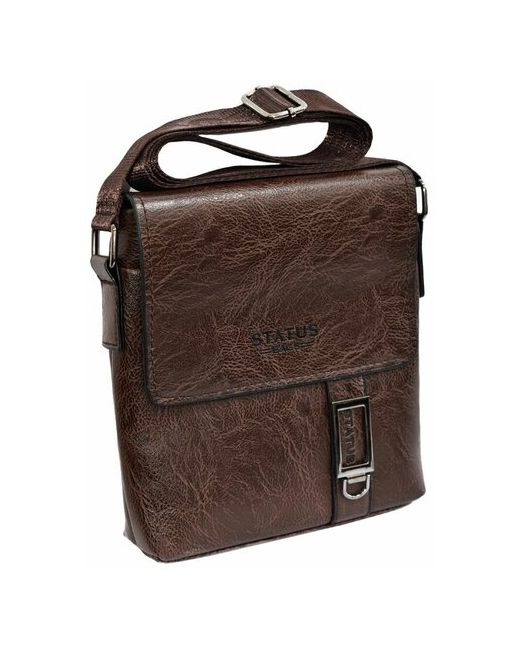 Status Bags Стильная сумка-планшет коричневого цвета из качественной экокожи