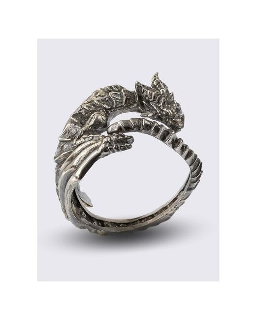 8jewel Серебряное кольцо Дракон с чернением Смауг разомкнутое