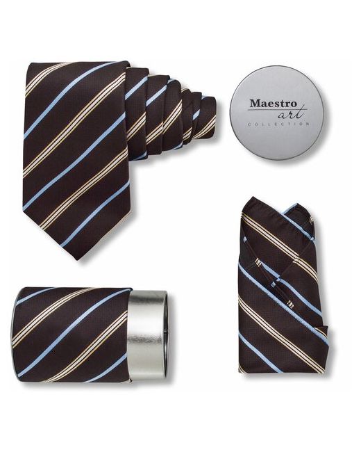Maestro Подарочный набор галстук с платком De Brown-B-48