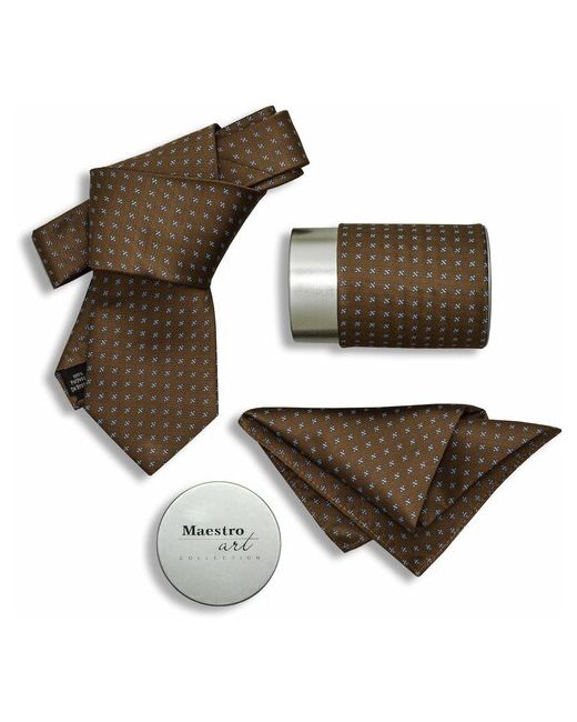 Maestro Подарочный набор галстук с платком De Brown-B-41