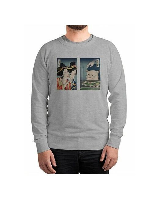 Dream Shirts Свитшот DreamShirts с принтом Мемный Кот Японский Мем Котом 48