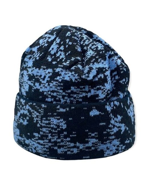 Военный коллекционер Шапка камуфляжная цифра голубая на флисе армейская для охоты и рыбалки с отворотом тёплая синяя зимняя демисезон размер универсальный