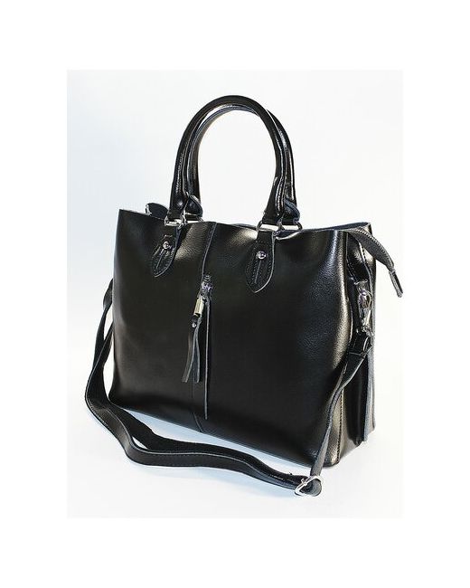 BagSTORY сумка-шоппер GENEVA черная из натуральная кожи
