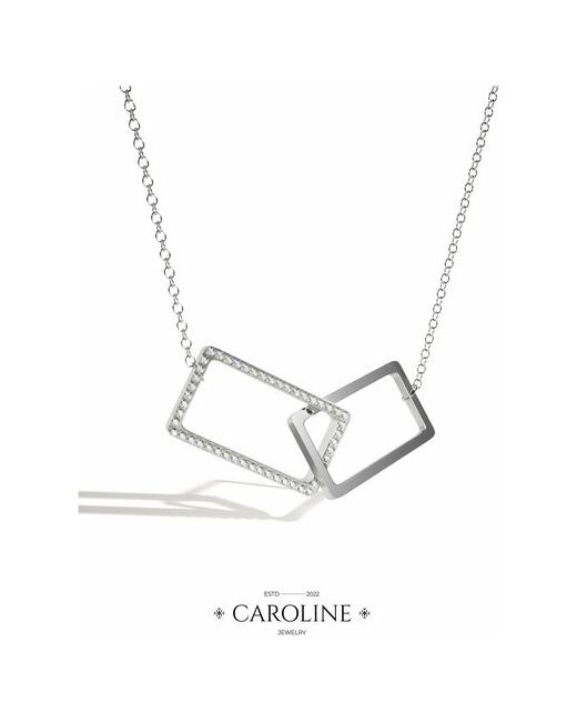 Caroline Jewelry колье с кулоном Двойной квадрат Подвеска на шею