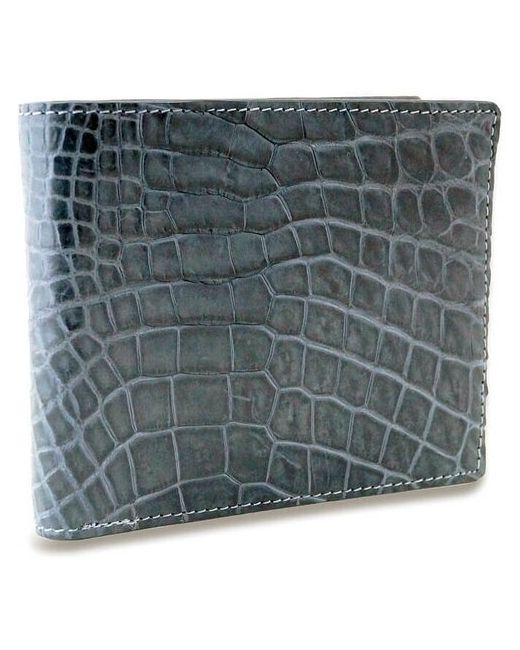 Exotic Leather Стильный кошелек из натуральной кожи аллигатора серого цвета
