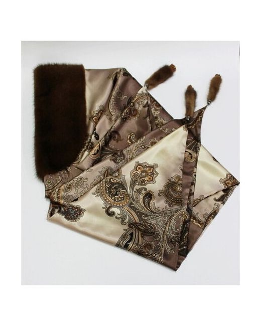 Мария Платок шелковый с меховой отделкой Валенсия импортная норка