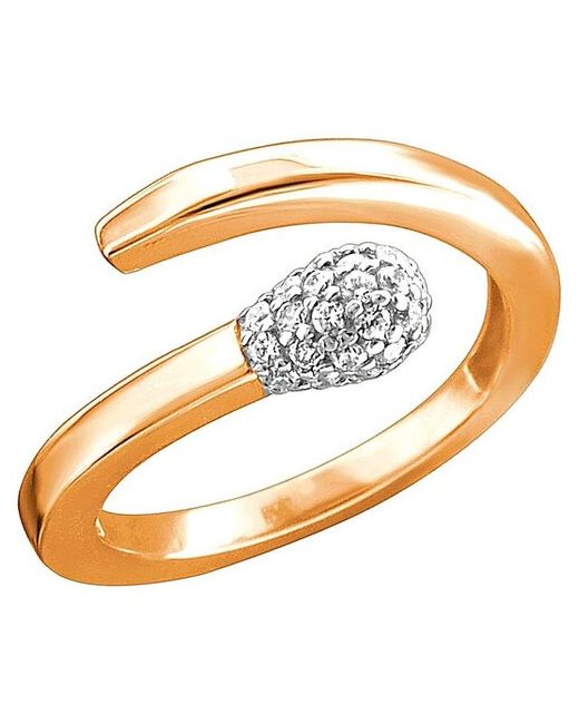 Эстет Золотое кольцо с фианитами 01К1113179 размер 17.5 мм