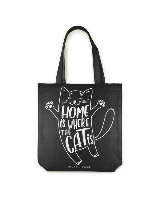 Bruno Visconti Сумка-шоппер Счастливый кот черная