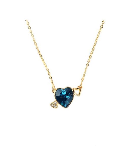 Xuping Jewelry Цепочка с кулоном бижутерия Advanced Crystal сердечко и стразы синее