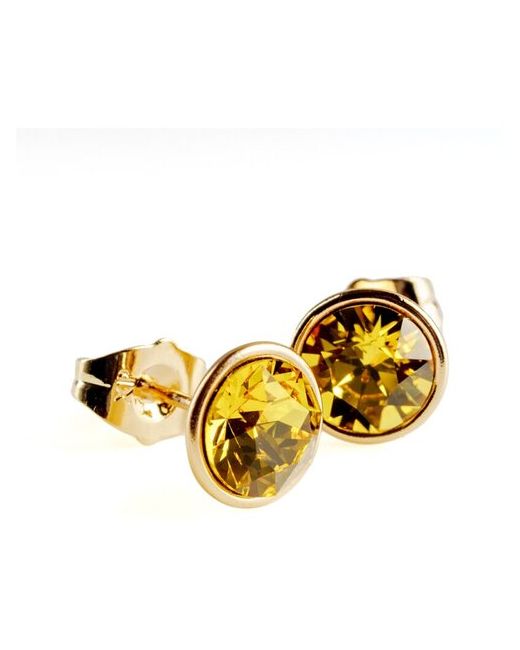 Xuping Jewelry Серьги гвоздики с кристаллами Advanced Crystal желтые бижутерия Xuping
