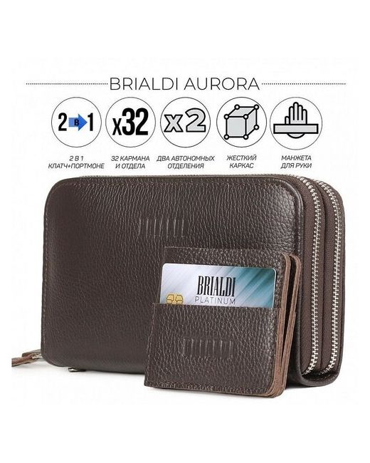 Brialdi кожаный клатч Aurora relief brown BR44371ET